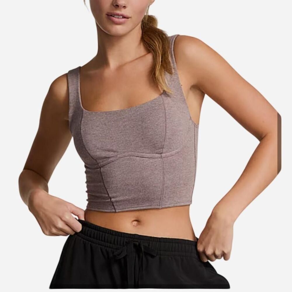 Victoria-s-secret Women's Purple and Brown Crop-top